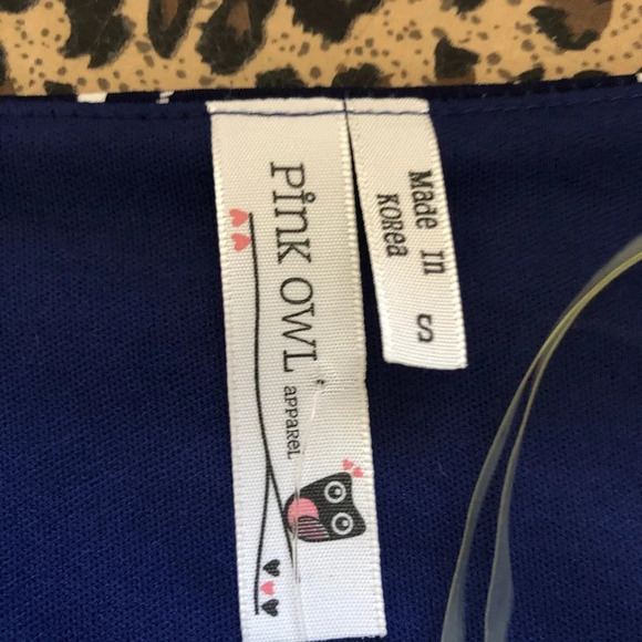 Pink Owl Dress size small.  Shift dress.  Blue NWT - Picture 3 of 4
